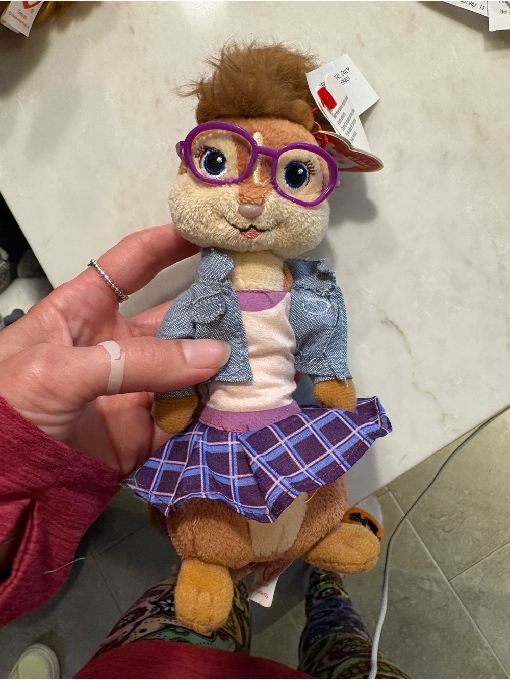 RETIRED Ty Beanie Baby Jeanette Alvin & the Chipmunks Plush NEW w/ Tag